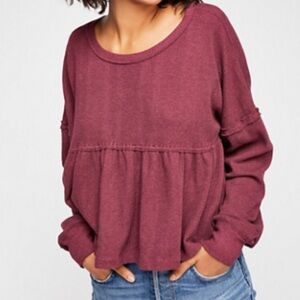 Free People Leilani Thermal in Elderberry XS
